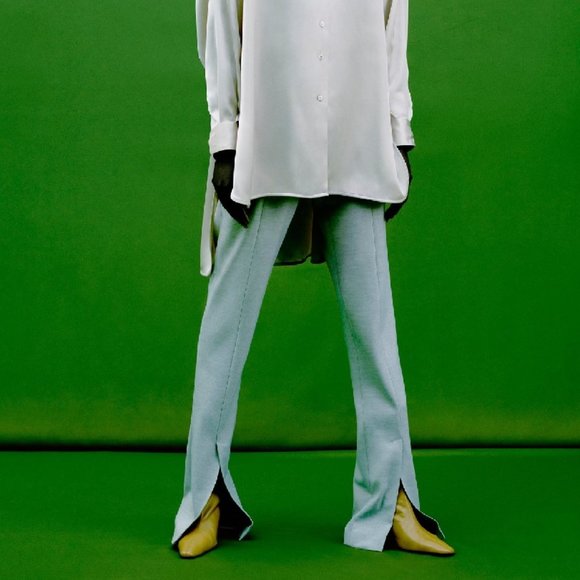 Zara Gray Straight Leg Pants Size Medium - Picture 1 of 7